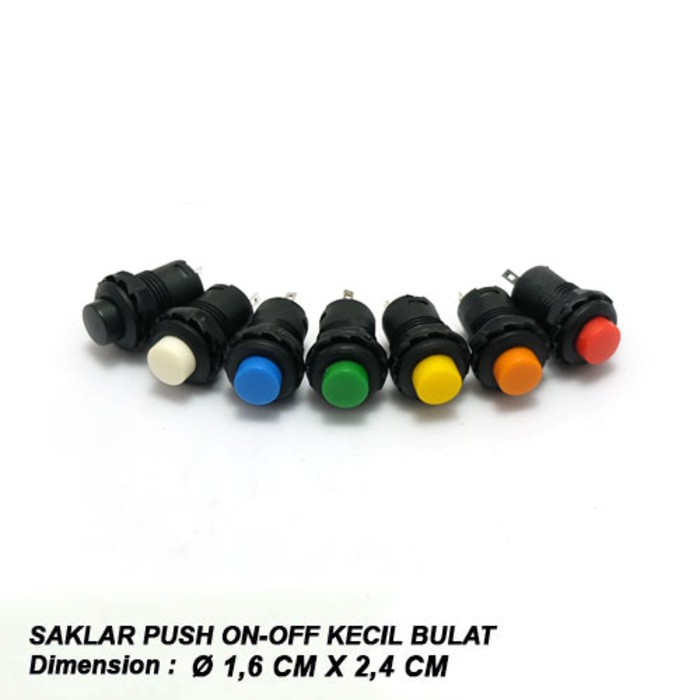 Saklar Push ON OFF Push Button Tombol Bulat Kecil