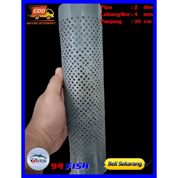 PIPA PEMBUANGAN KOLAM PARALON PEMBUANGAN PIPA FILTER KOLAM 2 INCH PANJANG 30CM LUBANG 4 MM