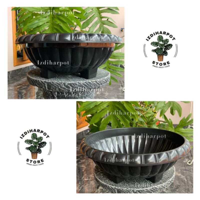 Pot bunga tanaman plastik bonsai lovenia PBL 1037 HITAM 36cm - LOVENIA