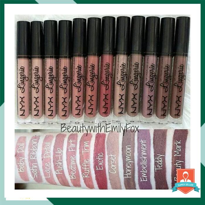 LIPSTICK NYX LINGERIE ORIGINAL RUFFLE TRIM SEDUCTION EXOTIC