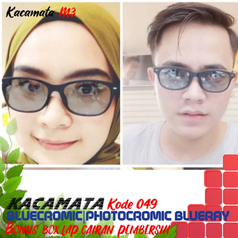 kacamata lensa bluecromic atau photocromic blueray bisa normal minus plus cilinder tergantung permintaan sampai minus 5 cyl 2 harga masih sama tulis saja pesanan kaka di catatan saat order free box lap cairan pembersih kacamata kode 049 size 52-16-145