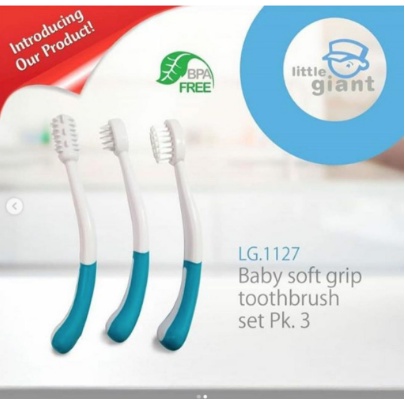 Little Giant LG 1127 Baby Soft Grip ToothBrush Set pk 3 Sikat Gigi