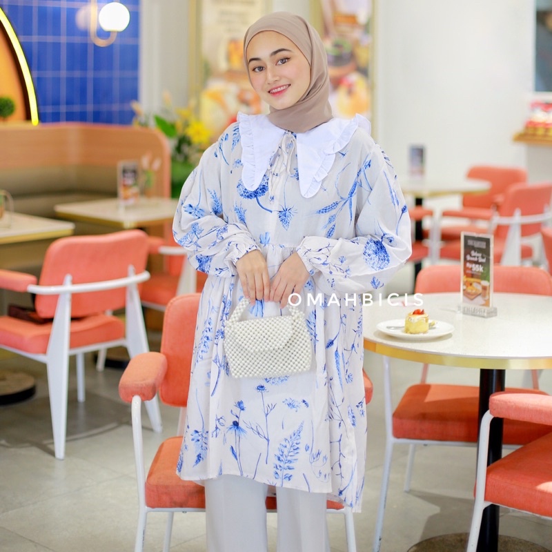 Daisy Raya Tunik - Tunik Lebaran- Tunik rayon -collar tunic- Collar tunik