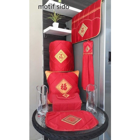 Tutup Kulkas/ Tutup Aqua/ Pegangan Kulkas/ Sarung Bantal/ Serbet/ Tempat Tissue Imlek Sido