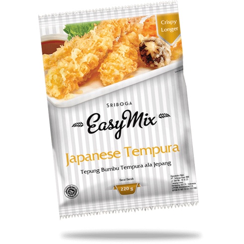 

Tepung Bumbu EasyMix Japanese Tempura 220gr - Sriboga Easy Mix 220 gr