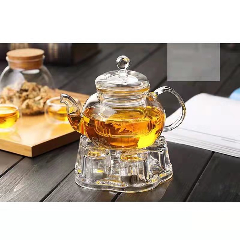 Clear Glass Kettle Tea  Teko Kaca Teh 400ml -- Saringan Teh Kaca - Soda Lime Glass Teapot Teko Teh D