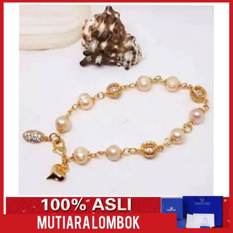 perhiasan gelang wanita gelang mutiara gelang mutiara air tawar gelang mutiara lombok gelang rhodium