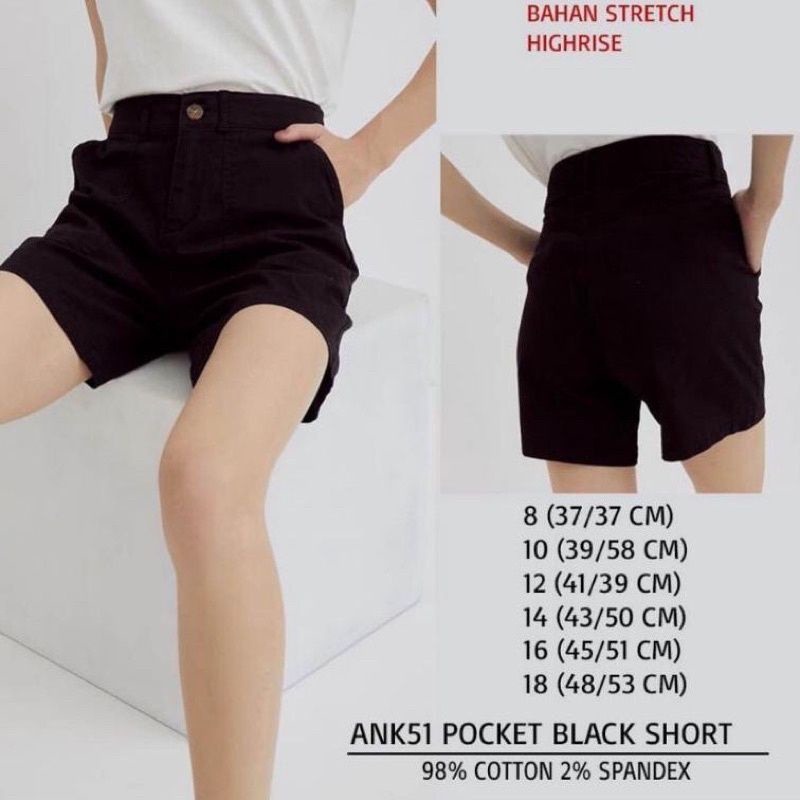 Celana Pendek Wanita ANKO Bahan Stretch Lembut Original Branded