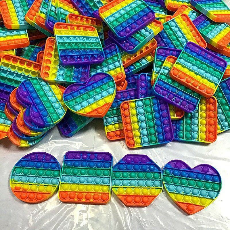 PUSH POP IT FIDGET TOY RAINBOW MAINAN ANAK BUBBLE SENSORIK TOYS STRESS RELIVER BUBBLE-4