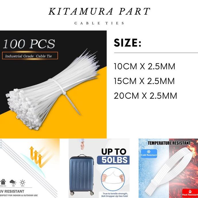 

Kabel Ties Cable Tie 2.5 x 150mm (15cm) CV 150 IMPORT QUALITY kit4mu7 Buru Order