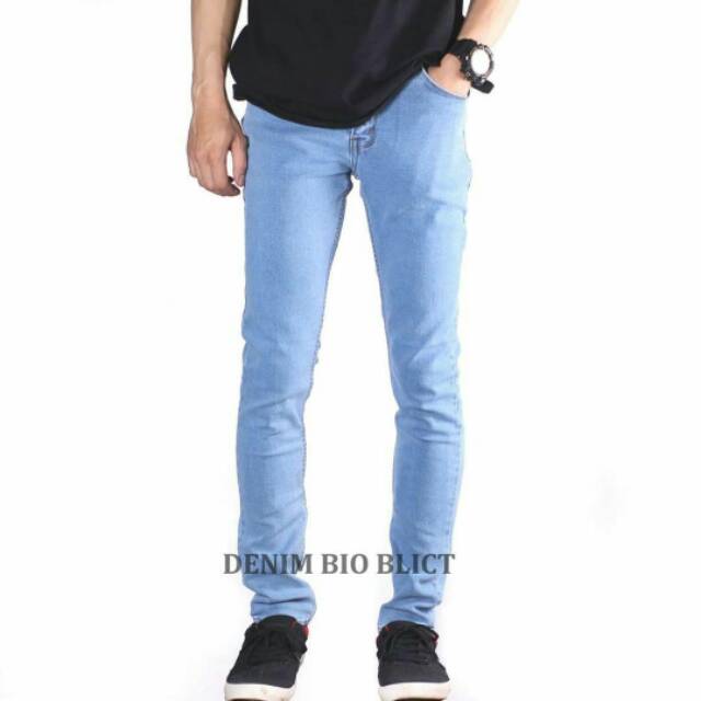 Celana Jeans Denim Bioblitz/Biru Langit Exclusive Best Seller