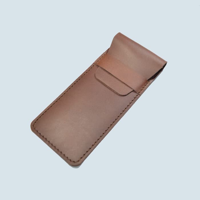 

tempat pensil kulit kulit asli warna coklat - pencil case - wallet