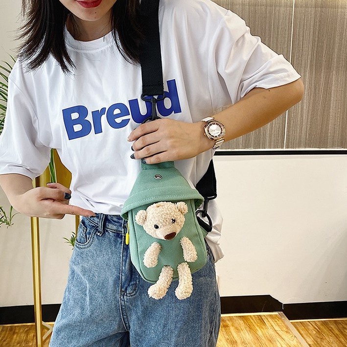 Tas Samping Wanita Sling Bag Bear Tas Waistbag Wanita Tas Selempang Import