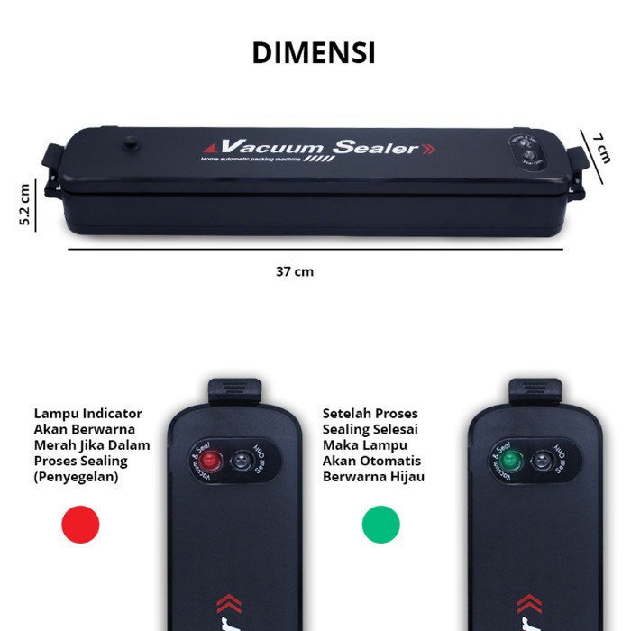VOM Food Vacuum Sealer Portable Mesin Vakum Plastik Makanan Otomatis 0687