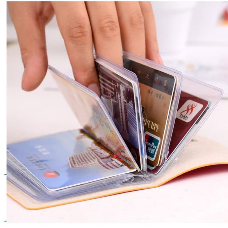 Dompet Kartu Bahan Kulit 24 Kartu Nama Kredit ATM Asuransi Man Card Wallet Holder Organizer Leather