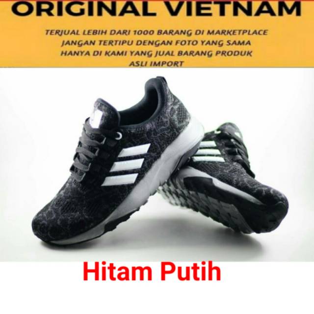 Sneaker Pria Batam ELIZA Darlene Casually Sneakers Hitam Putih Fullblack Bernapas New