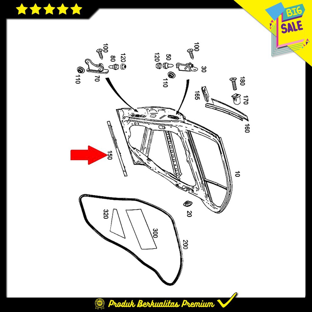 Jual Lis List Pintu Belakang Bawah Kiri Kanan Original Mercedes Benz