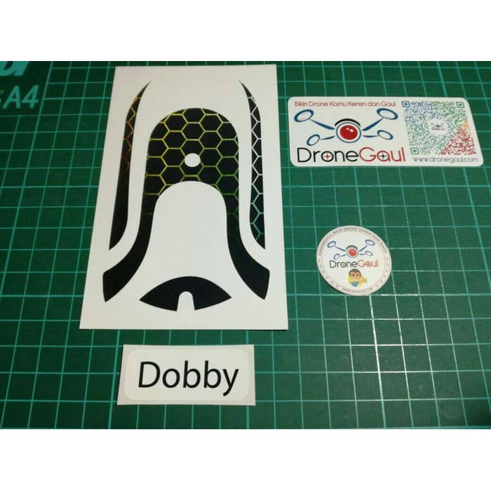 Sticker drone Dobby hexa carbon with yellow light