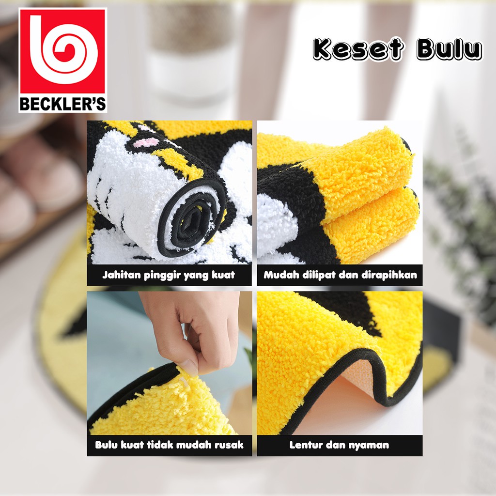 KESET RUMAH MOTIF KUCING BAHAN BULU HALUS  / KESET KAMAR MANDI BULU