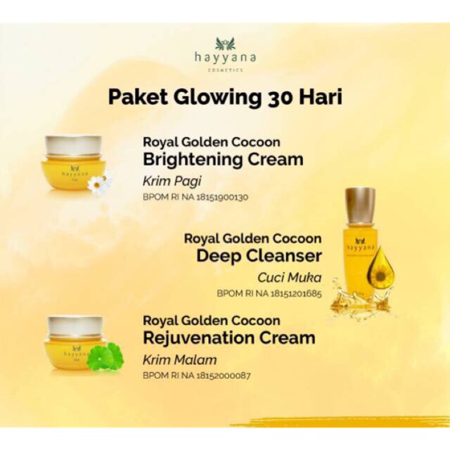 Hayyana Paket White Glow 30hr (3 Produk Hayyana)
