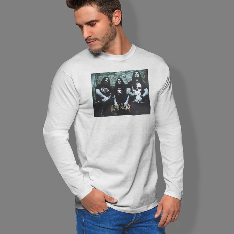 Kaos Tangan Panjang Krisiun AssassiNation Tshirt Casual Bahan Katun Unisex T-Shirt