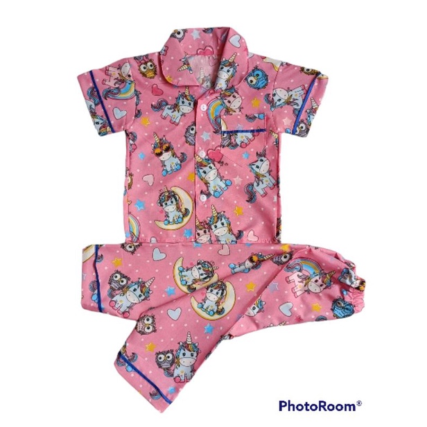 Piyama anak motif lengan pendek baju tidur anak laki laki perempuan pashion tidur anak baju anak sehari hari pakaian anak baju anak murah