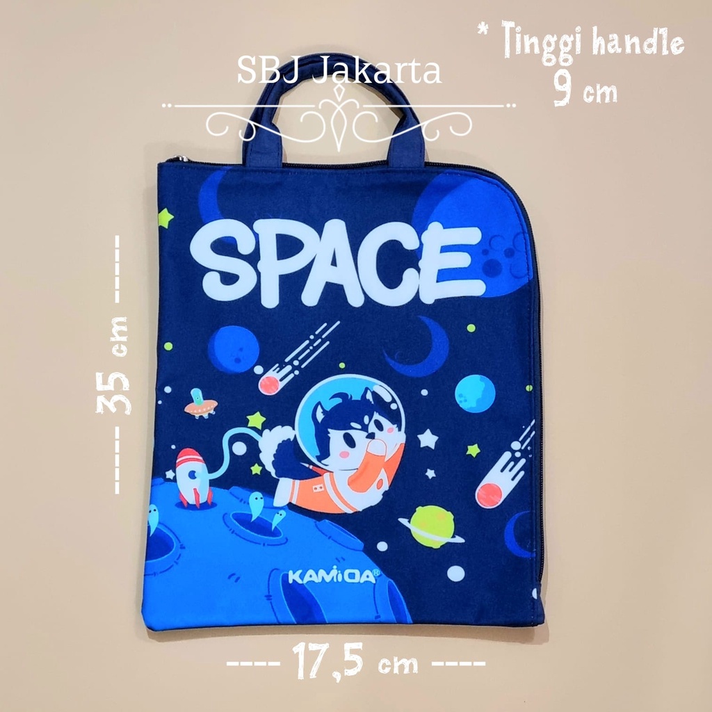 TAS FOLDER KANVAS PELINDUNG DOKUMEN A4 LAPTOP IPAD TABLET KAMIDA KIDS