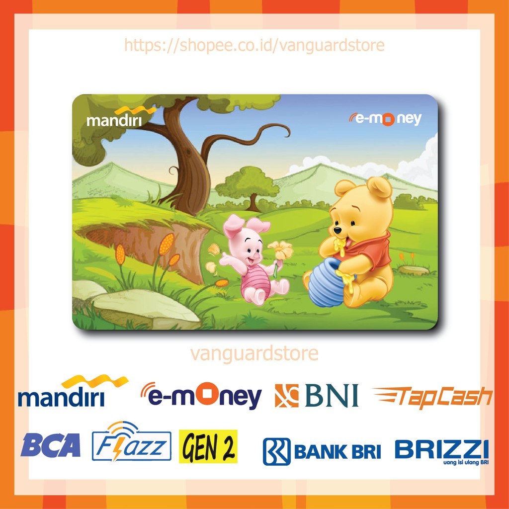 KARTU E MONEY E TOLL LITTLE WINNIE THE POOH ANIME 96 EMONEY MANDIRI FLAZZ BCA TAPCASH BRIZZI