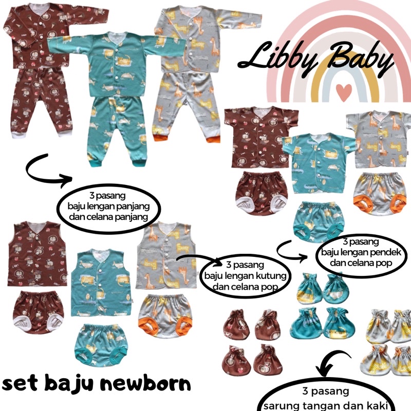 LIBBY BABY BAJU BAYI NEWBORN PERLENGKAPAN BAYI BARU LAHIR SET BAJU BAYI NEWBORN