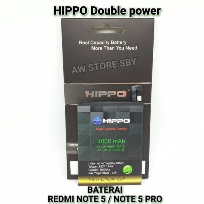 Baterai redmi note 5 / note 5 pro / note 6 pro batrai bn 48 / BN45 Double power by HIPPO original