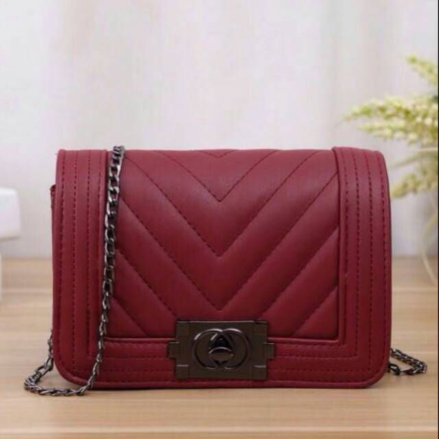 Tas Chanel Boy Mini Cevron Selempang