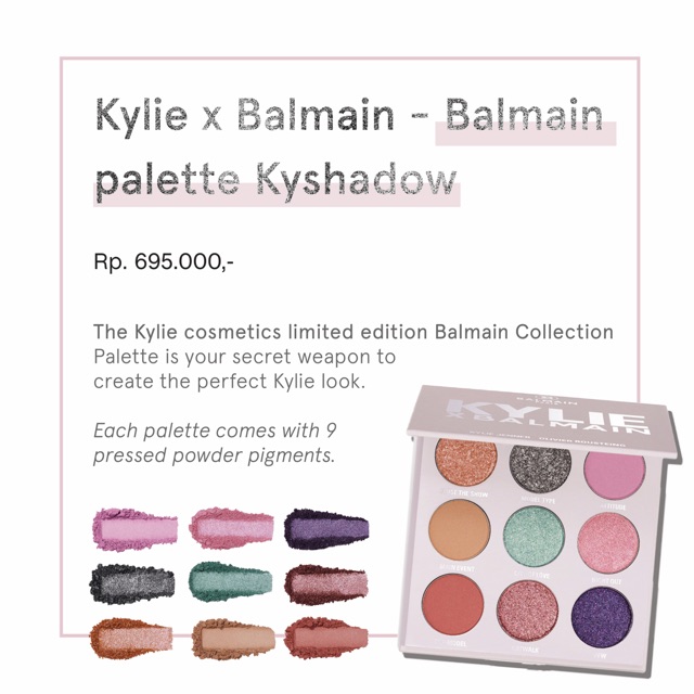 Kylie x Balmain - Balmain palette kyshadow