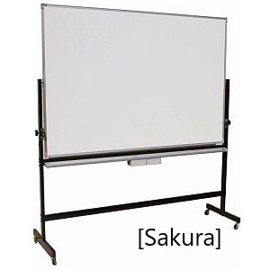 

Papan Tulis / Whiteboard Magnetic pakai Kaki / Tiang + Roda 1 Muka / Sisi Merk Sakura