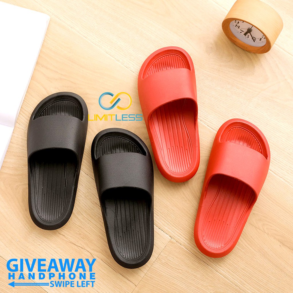 Sandal Pria Distro Slide Polos Limitless Sandal Cowok Slip On Sendal Selop Pria Karet Polos Empuk