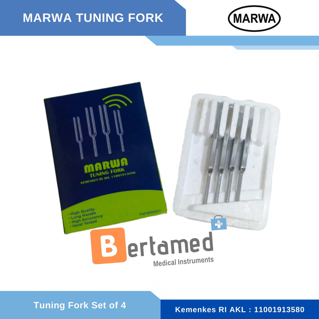 MARWA Tuning Fork Set of 4 - Garpu Tala 288 HZ, 512 HZ, 426.6 HZ, 341.3 HZ