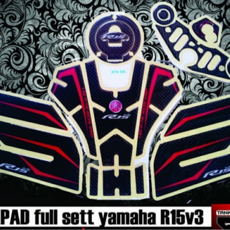 STIKER STICKER RESIN TIMBUL TANKPAD FULSET PREMIUM YAMAHA R15 V3