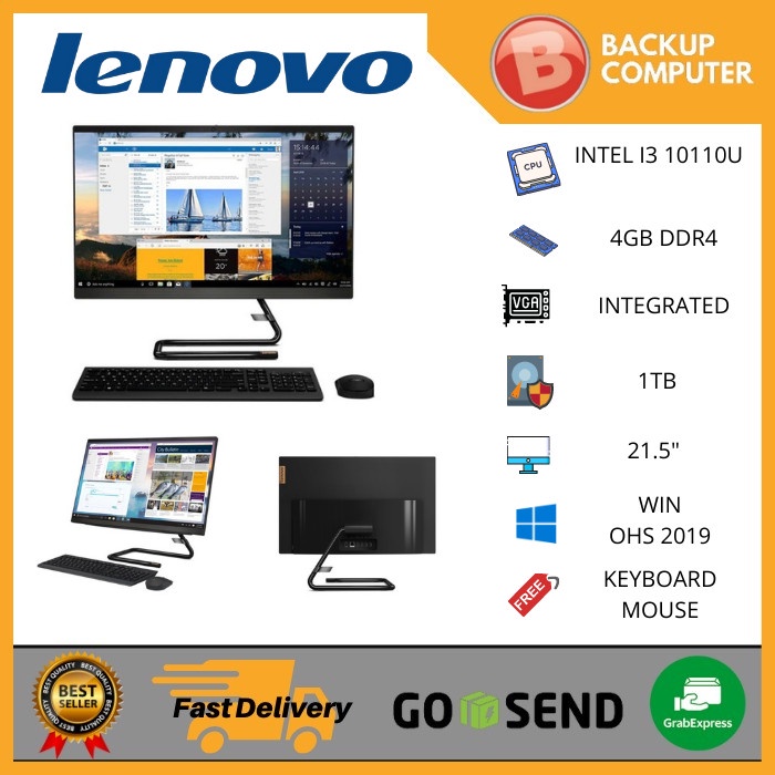 LENOVO PC AIO A340 22IWL F0EB00HBID Non Touch - BLACK