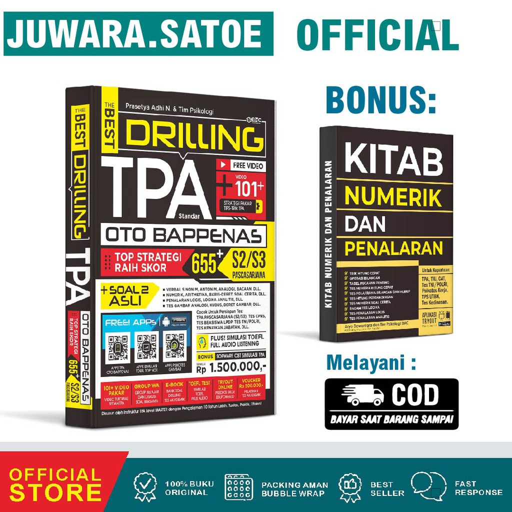 BUKU TPA OTO BAPPENAS 2021 - 2022 THE BEST DRILLING TPA  OTO BAPPENAS S2/S3 BONUS KITAB NUMERIK