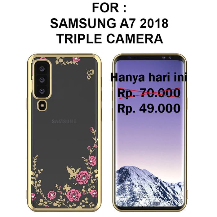 Case Samsung A7 2018 Triple Camera softcase casing hp cover TPU FLOWER