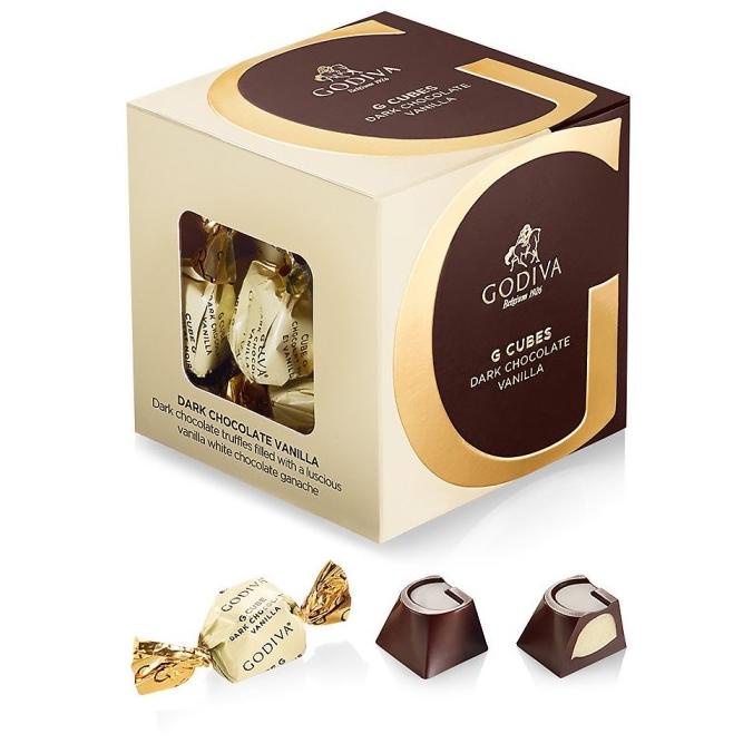 

Godiva G-Cube Dark Chocolate Vanilla isi 5 Pcs Coklat Godiva Cubes