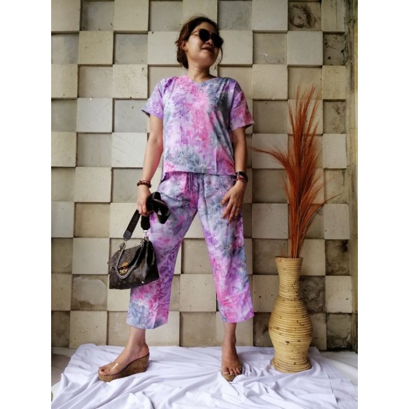 Set Denisha Tie Dye Rayon Adem dan Lembut Bali