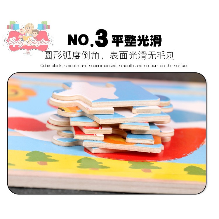 [BIG SALE] MAINAN EDUKASI ANAK PUZZLE 16 KEPING KAYU MONTESSORI - Animal