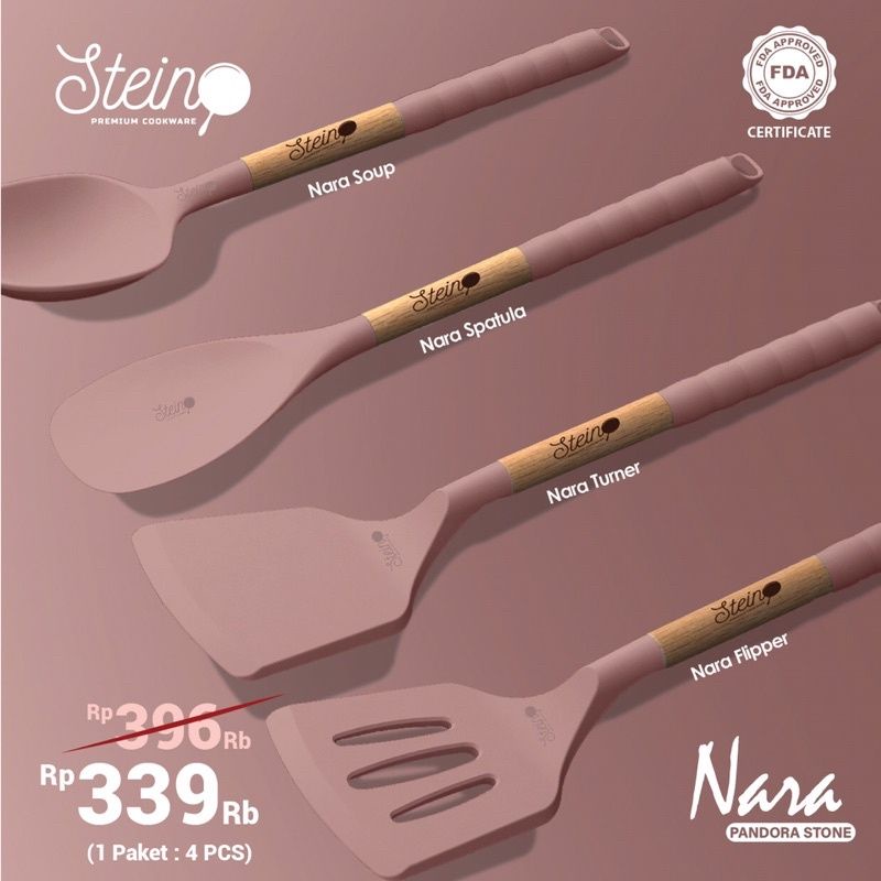 Stein NARA QWARTET Steincookware 4 Spatula Set Nara Stein