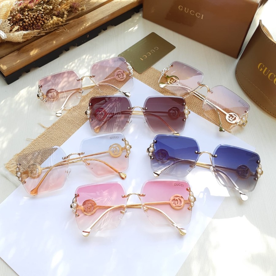 *COD* Kacamata Hitam Fashion Wanita Guccii 1981 Terlaris (Full Set)