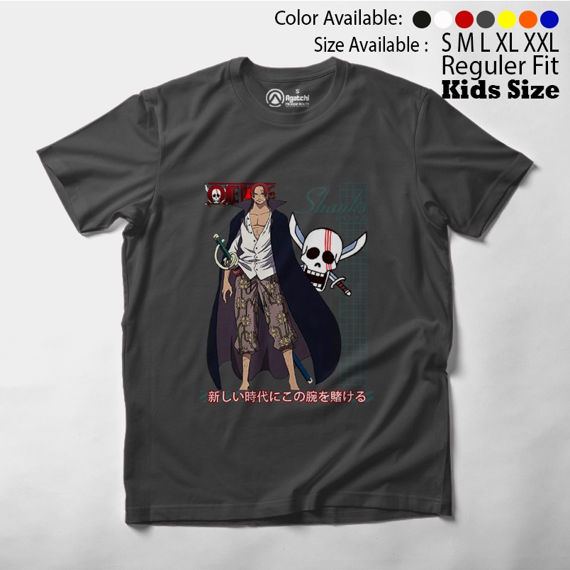 Kaos Atasan Anak Laki - Laki Motif Akagami Shank - One Piece