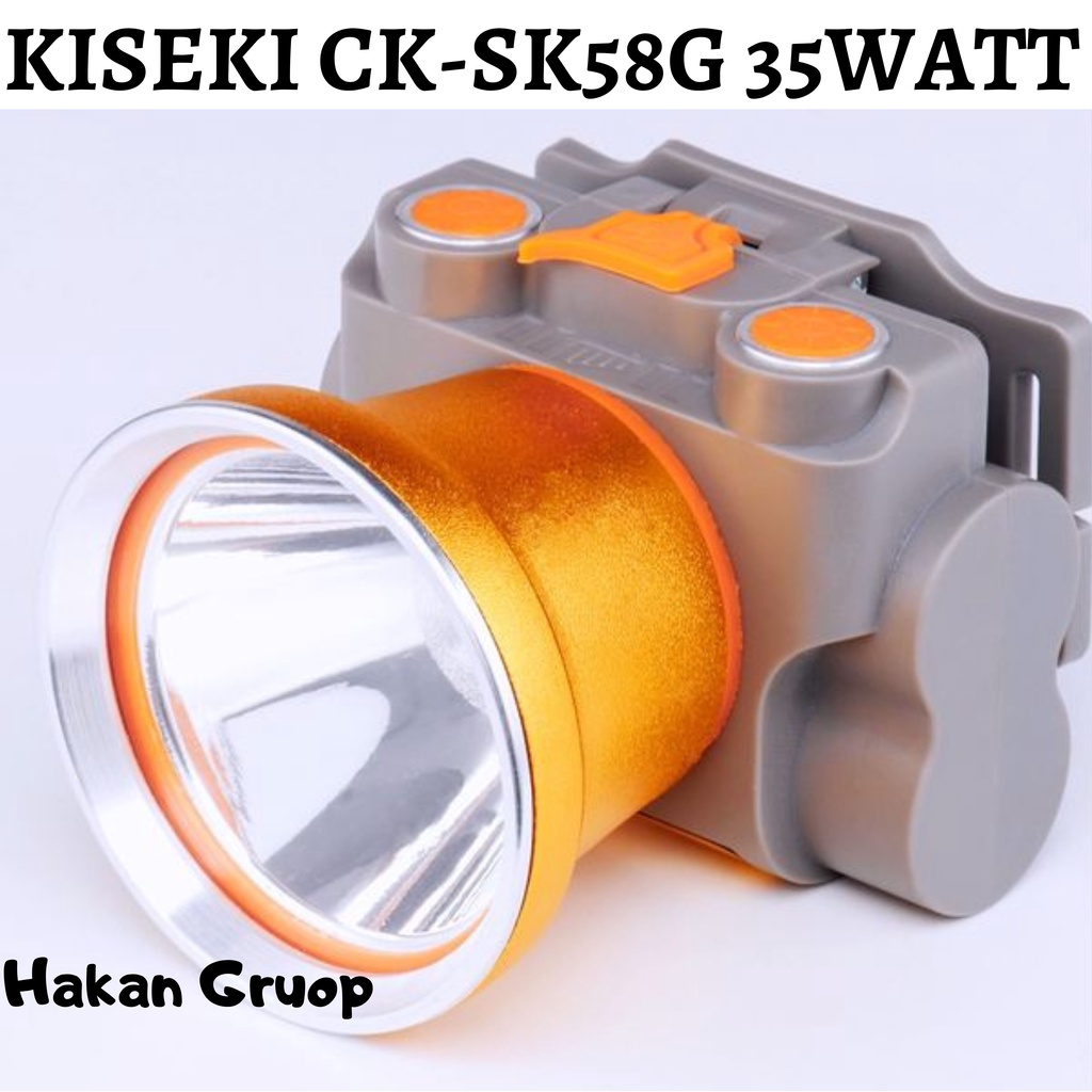 Senter Kepala / Head Lamp Kiseki CK-SK58G 35 WATT | Senter Kiseki CK-SK 58G Cahaya Putih Super Terang Tahan 20 Jam | Kiseki CK-58G Jarak Sorot Jauh | FMS