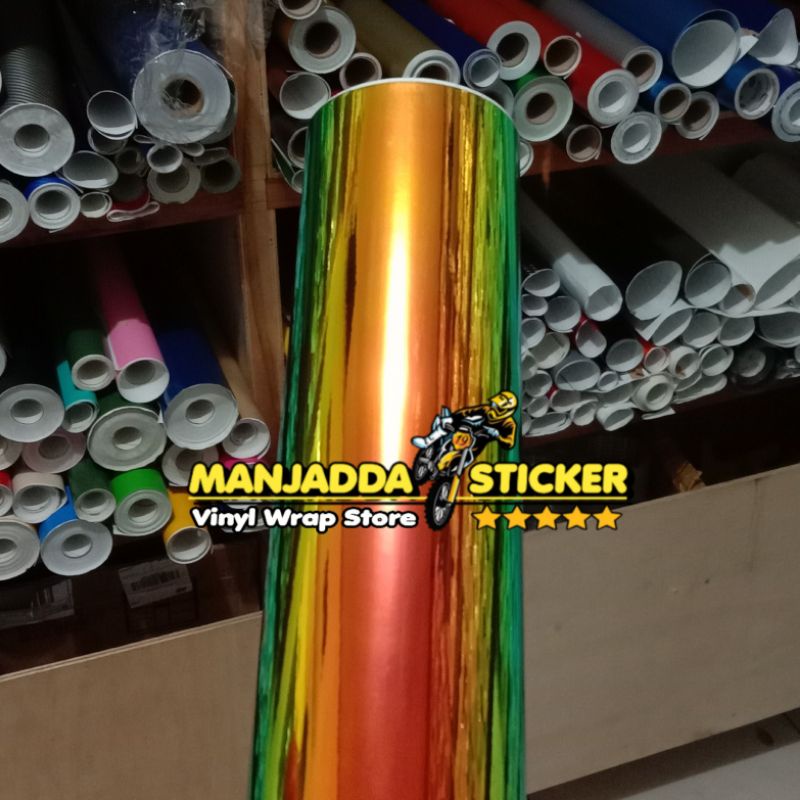 STIKER SKOTLET BUNGLON HOLOGRAM RAINBOW CHROME