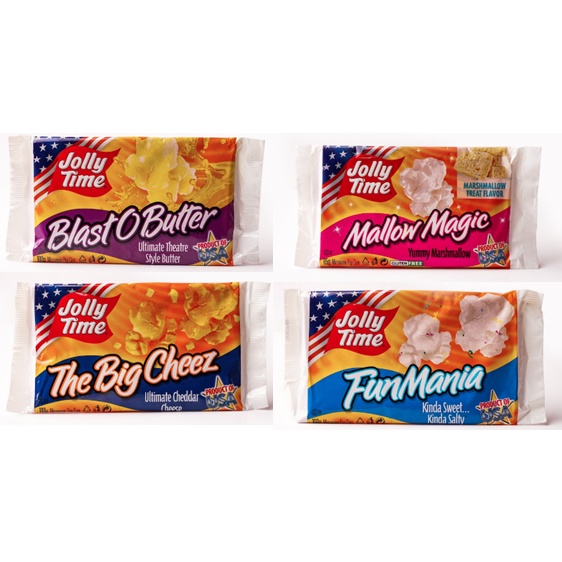 

Jolly Time Mircowave Popcorn (Mallow Magic - Fun Mania - The Big Cheez - Blast O Butter)/Import