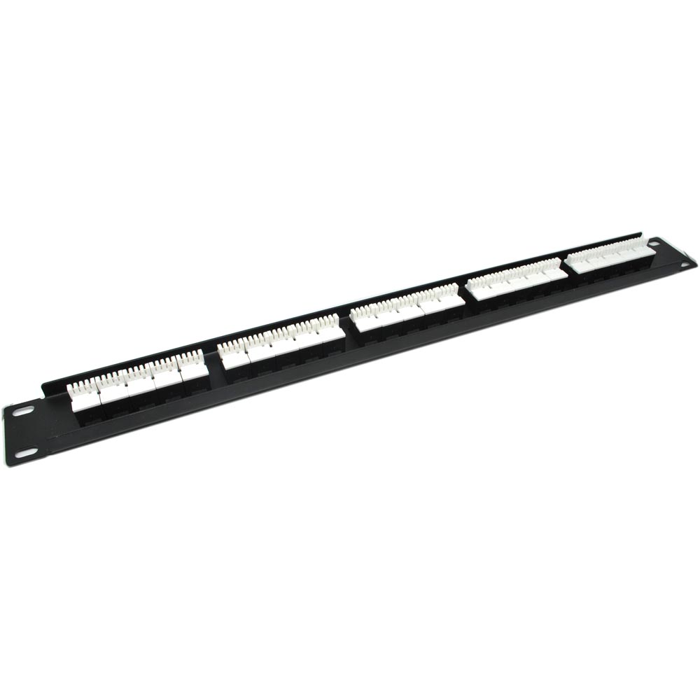 Cat3 RJ11 Telepon Patch Panel 25 Port for 1U 19 Inch Server Rack