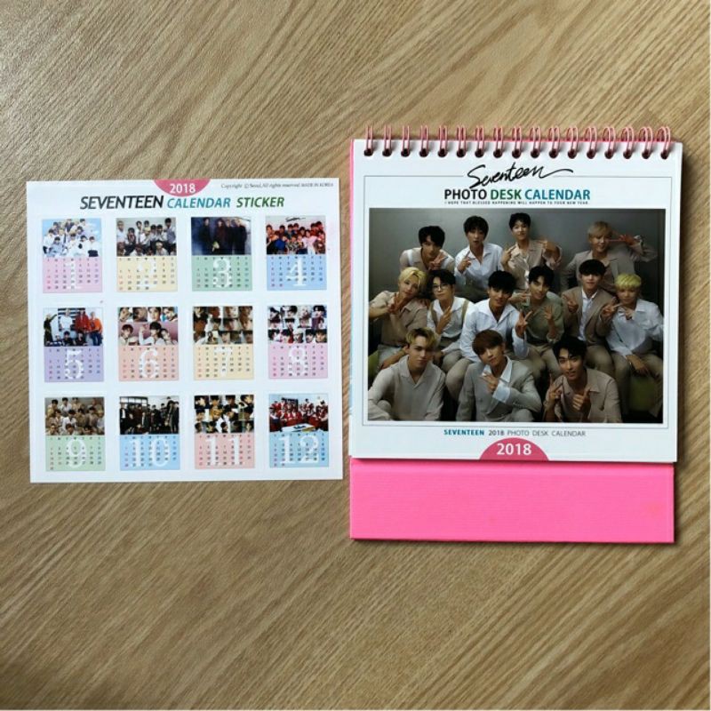SEVENTEEN PHOTO DESK CALENDAR 2018 IMPORT KOREA UNOFFICIAL KALENDER